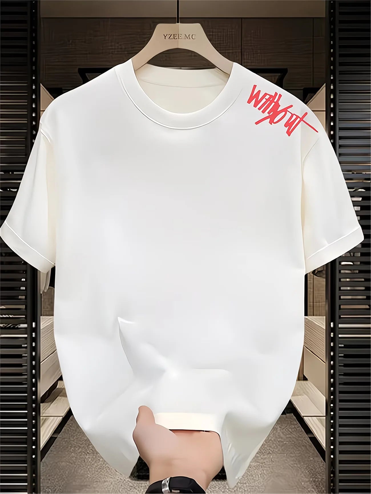 Men Oversized Minimal Vertical Stripes T Shirt 100% Cotton Chest Small Graphic Tees Basic Casual Streetwear Unisex Tops