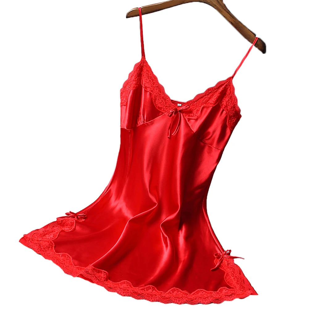 Ladies Wrap Dress Women Nightwear Breathable Lightweight Lingerie Sleepwear Nightdress Robe Satin Soft Fashion