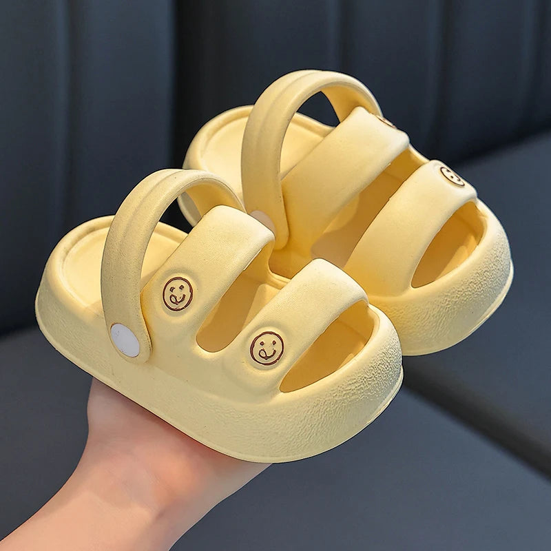 Cloud Cushion Soft Kids Sandals, Unisex Boys Girls Cute Outdoor Two-Way Wear Non-Slip Odor Resistant Toddler Slides