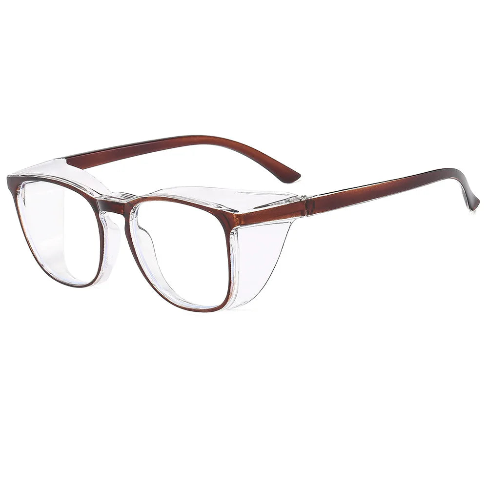 Clear Safety Glasses Women Square Anti Fog Blue Light Blocking Glasses Scratch Resistant Work Glass For Men & Nurse