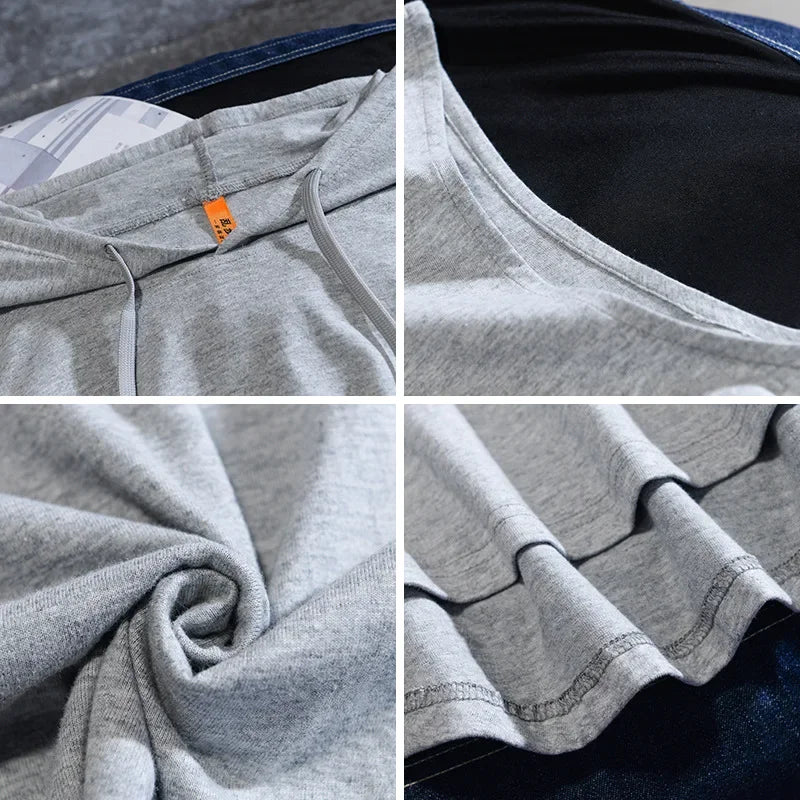 Summer new men's casual sleeveless T-shirt Hooded Vest loose cotton waistcoat men's wear