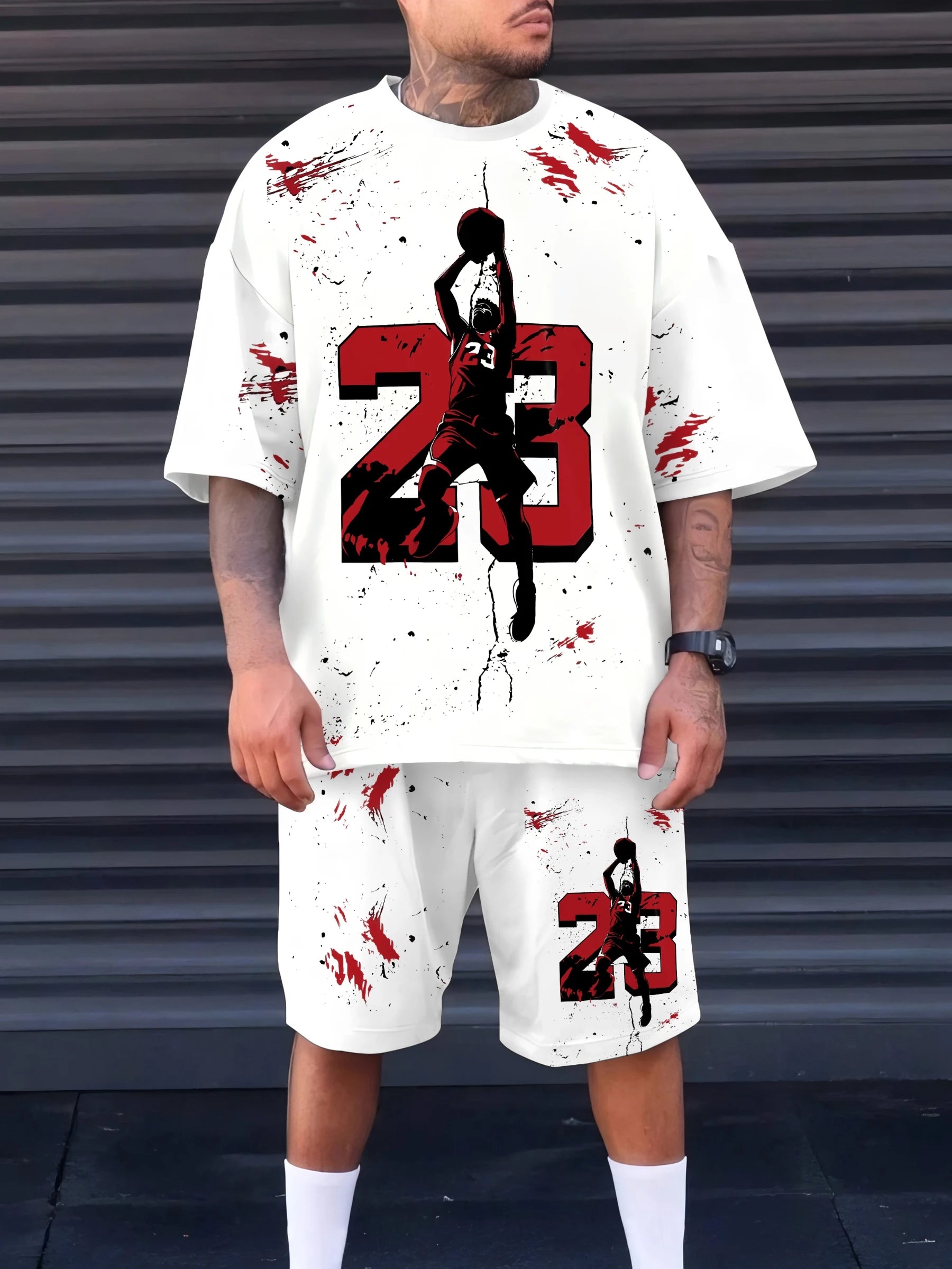 Summer 2025 New men's suit 3D printed casual sportswear polyester men's wear