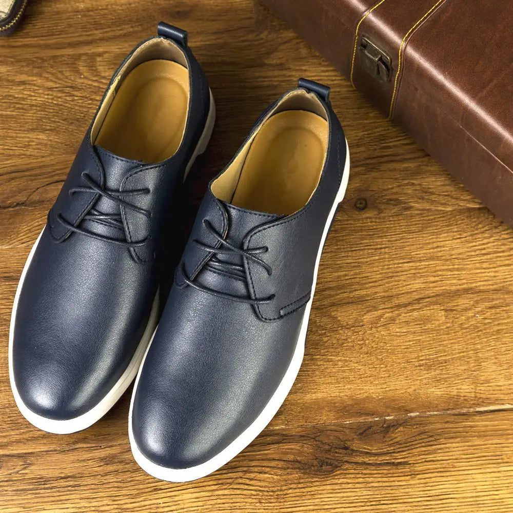 Fashion Men Casual Shoes Mesh Breathable Flat Shoes Male 2025 New Lace-Up Classic Business Leather Shoes designer Men Dress Shoe