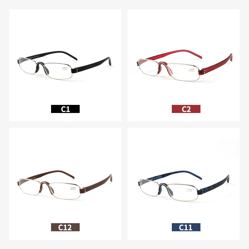 Guanhao Transparent Optical Men Reading Glasses Clear Women Presbyopia Hyperopia Reading Glasses Frame Alloy Ultralight HD View