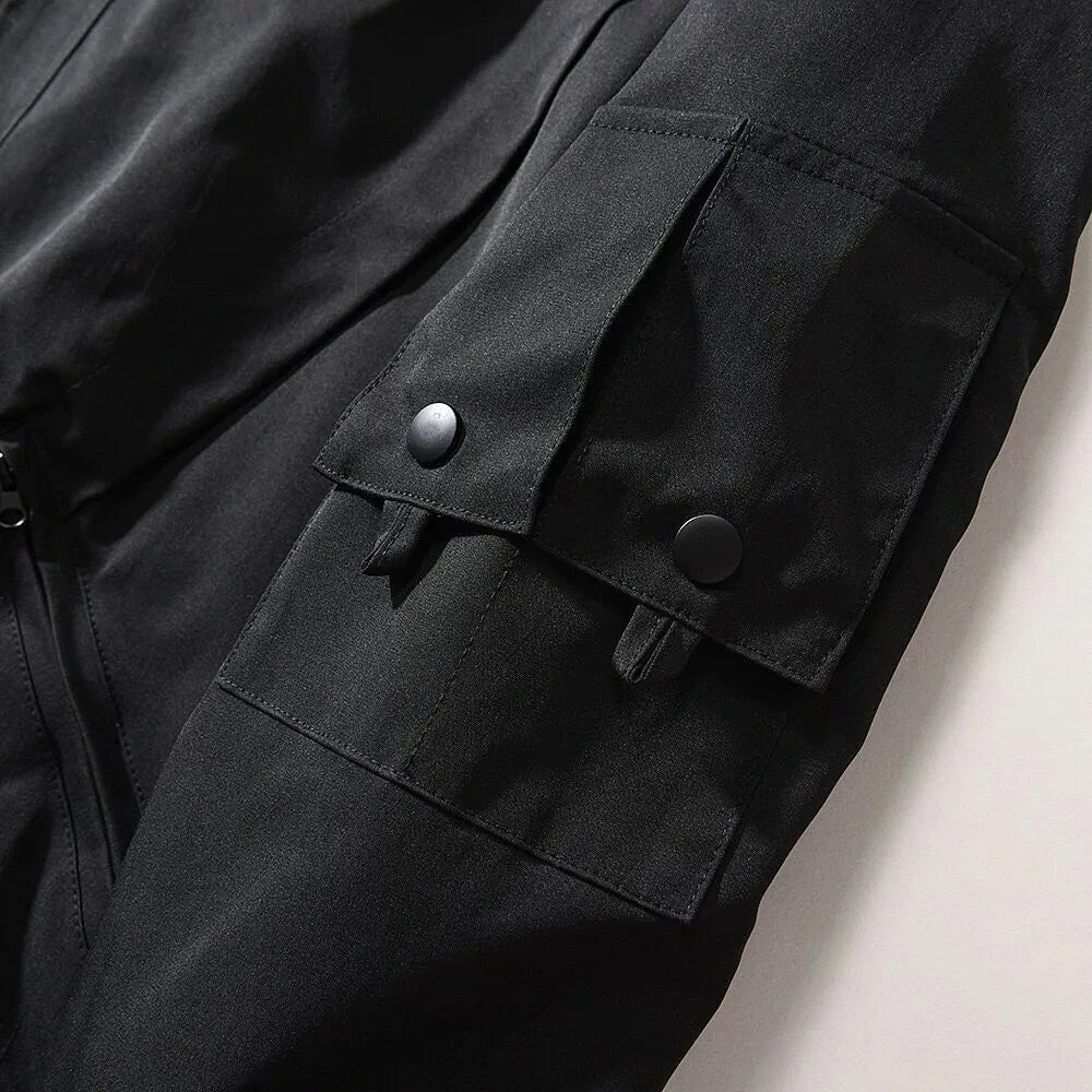 Bomber Jacket Men Embroidered Skull Print Jacket Autumn Protection Casual American Vintage Windproof Workwear Outfit Men's Wear