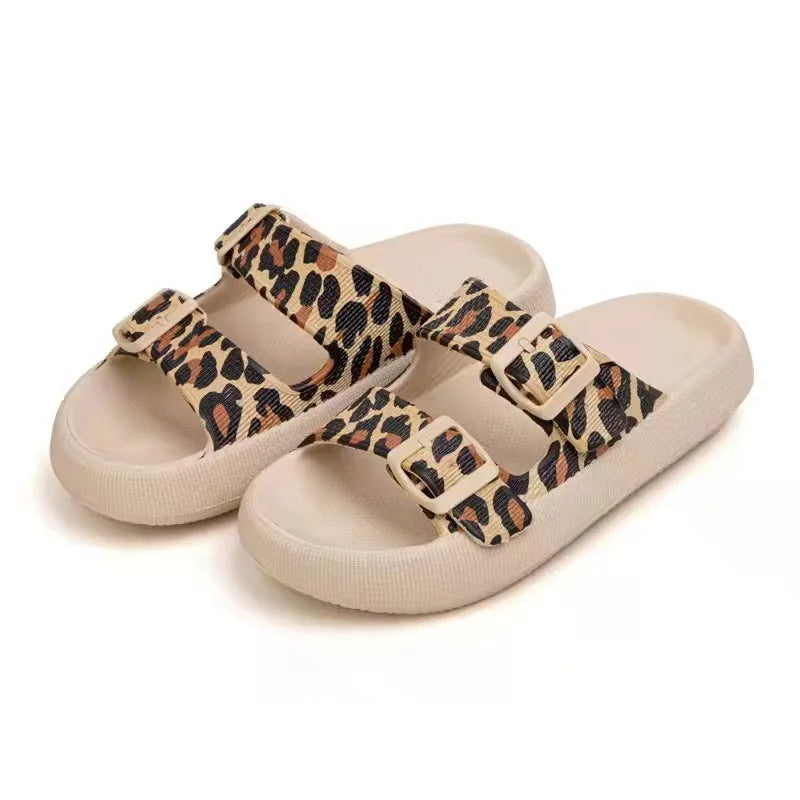 Cushion Sandals Women Men Cloud Soft Sole Slides Platform Slippers Leopard Print Outdoor Non-slip Home Ciabatte Uomo Flip Flop