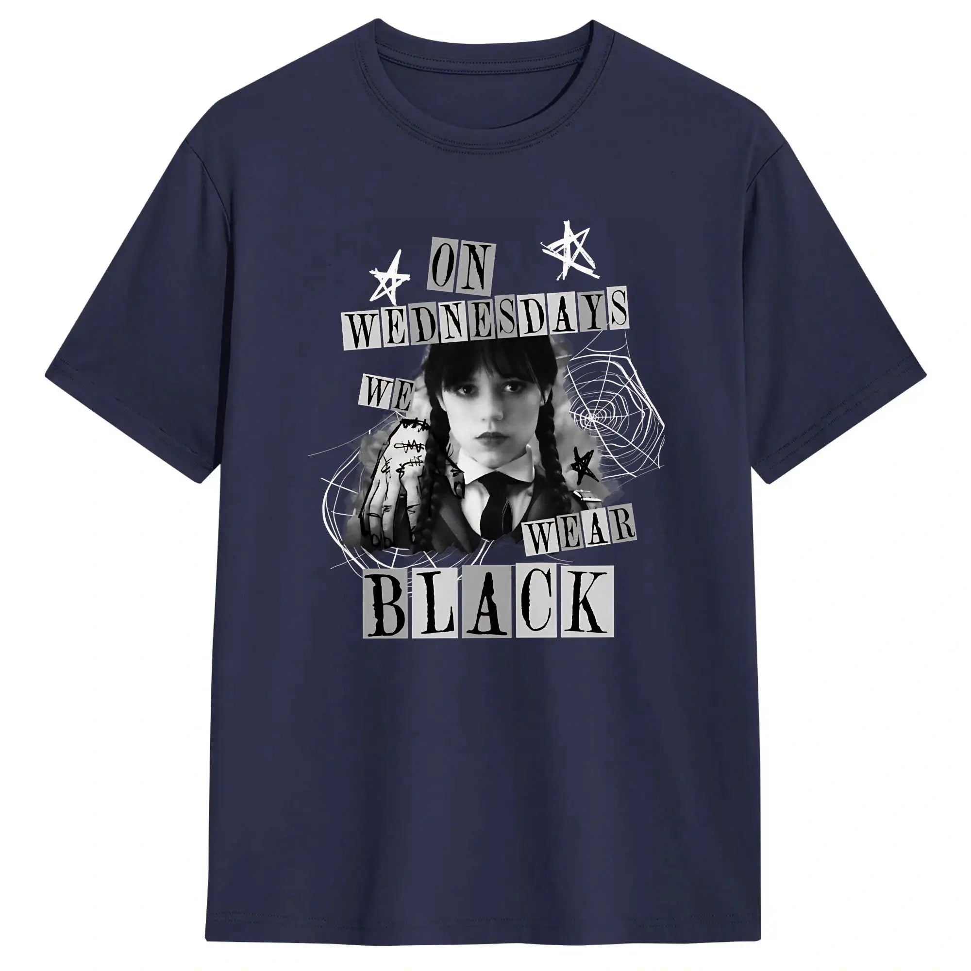 Men's On Wednesday We Wear Black T Shirts  Cotton Tops Fun Short Sleeve O Neck Tees Gift Idea T-Shirt