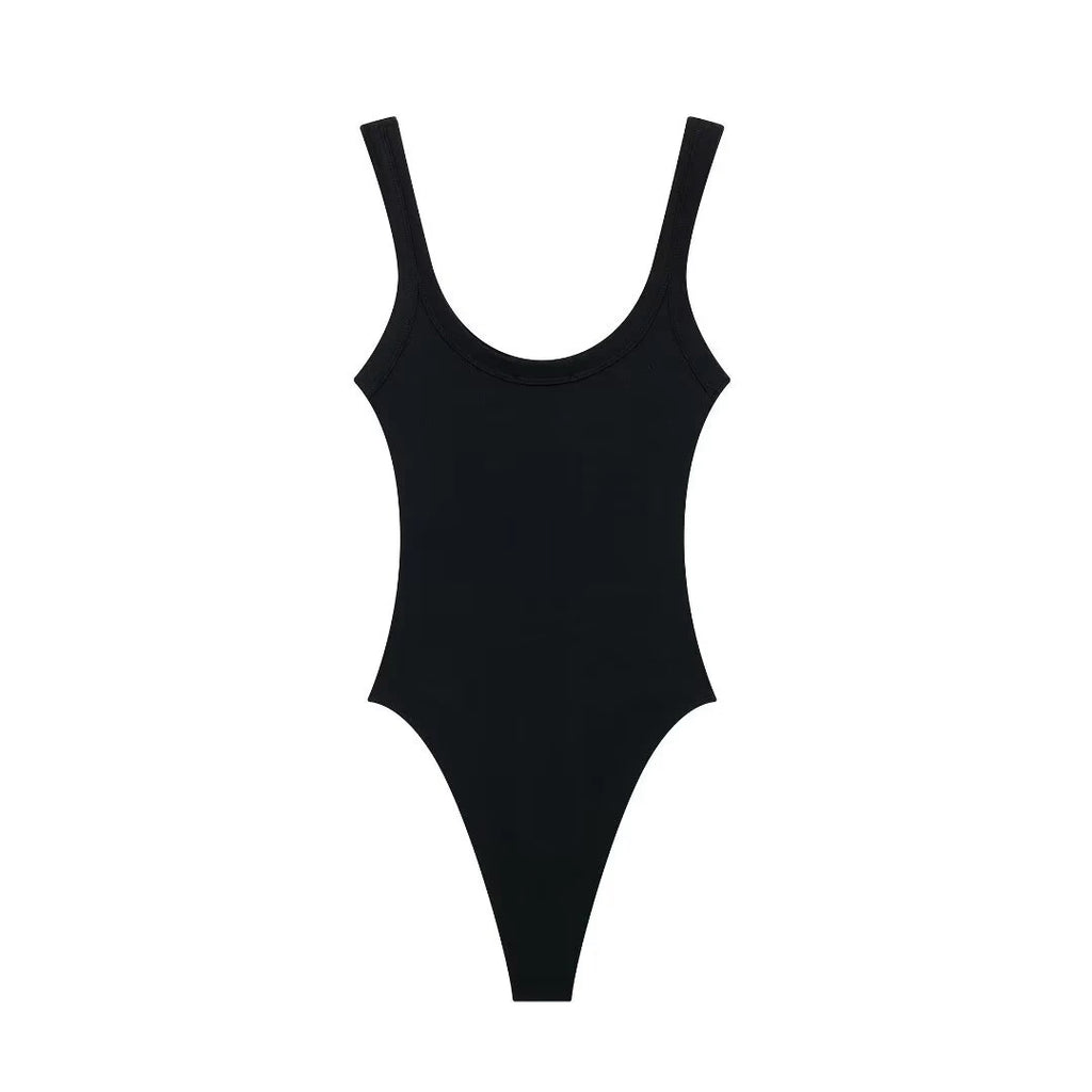 Skinny Ribbed Bodysuits for Women, O Neck, Straps, Snap-Button, Female Playsuits, Sexy Fashion