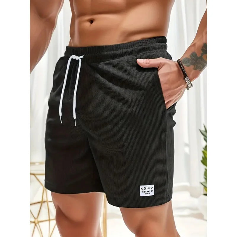 Men's Corduroy Shorts Summer Casual Sports Pants Minimalist Streetwear Elastic Waist Quick Dry Outdoor Shorts