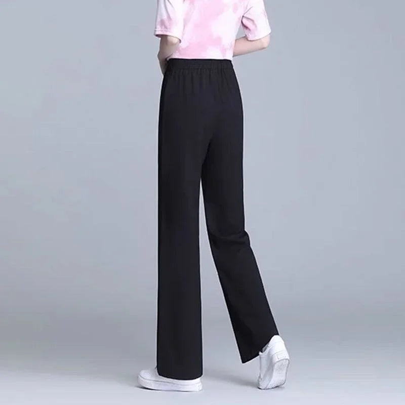 Trousers Womens Striped Knit Trousers High Waist Urban Look Everyday Spring Casual Pants Chic Comfort Fashion Streetwear 2025