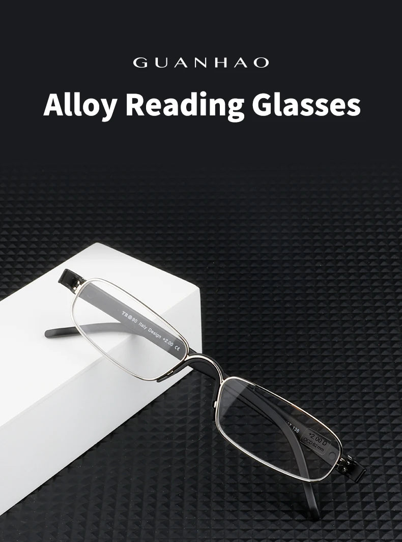 Guanhao Transparent Optical Men Reading Glasses Clear Women Presbyopia Hyperopia Reading Glasses Frame Alloy Ultralight HD View