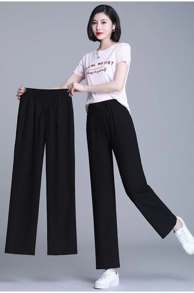 Trousers Womens Striped Knit Trousers High Waist Urban Look Everyday Spring Casual Pants Chic Comfort Fashion Streetwear 2025