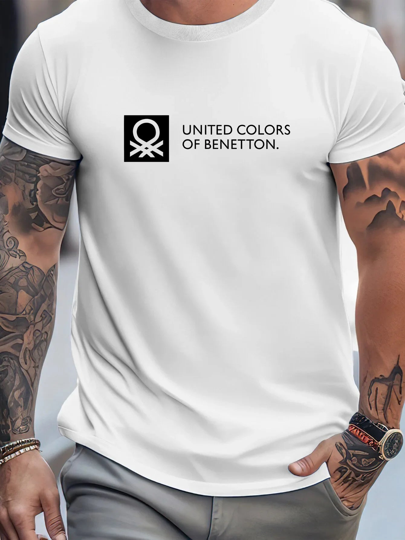 Men's T-shirt - Casual and Fashionable Short-sleeved T-shirt - High-end Summer Quick-drying T-shirt - Daily Commuting Men's Shir