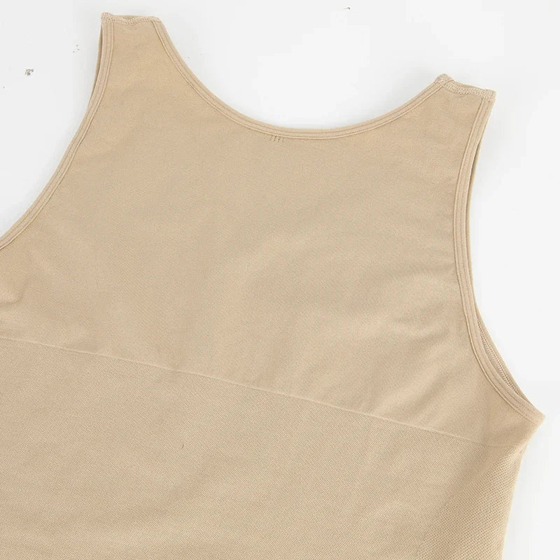 SLIMBELLE Mens Shapewear Bodysuits Tummy Control Full Body Shaper Compression Slimming Sleeveless Open Crotch Undershirt