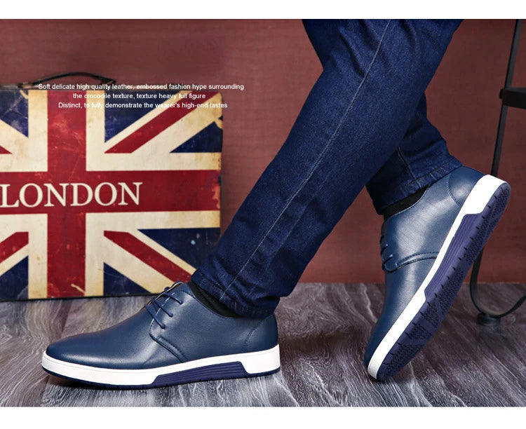 Fashion Men Casual Shoes Mesh Breathable Flat Shoes Male 2025 New Lace-Up Classic Business Leather Shoes designer Men Dress Shoe