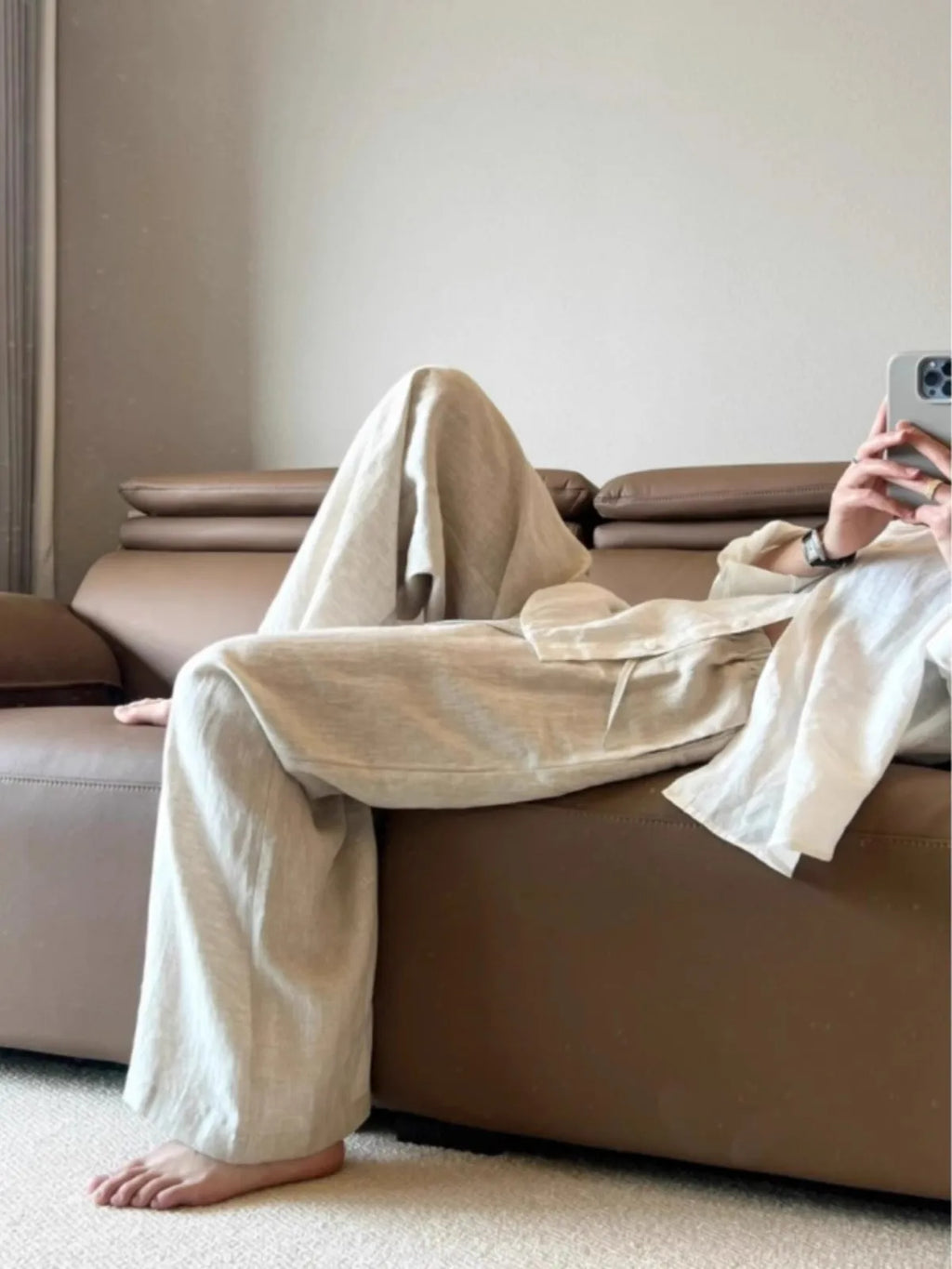 High Waist Cotton Linen Women Wide Leg Pants 2025 Summer Thin Loose Casual Pants Harajuku Solid All Match Straight Trousers