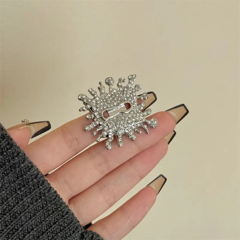 Metal Square Crystal Stacked Rings