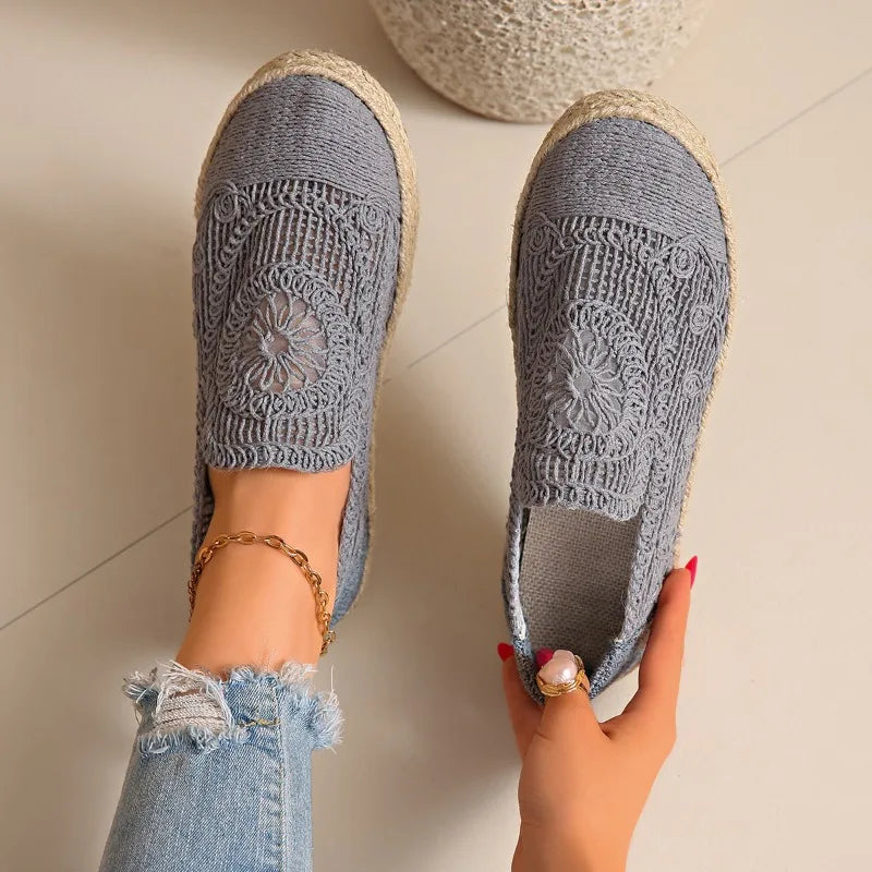 2025 New Weave Mesh Flats Shoes for Women Casual Breathable Trends Sneaker Fashion Comfort Autumn Shoes Walking Shoes