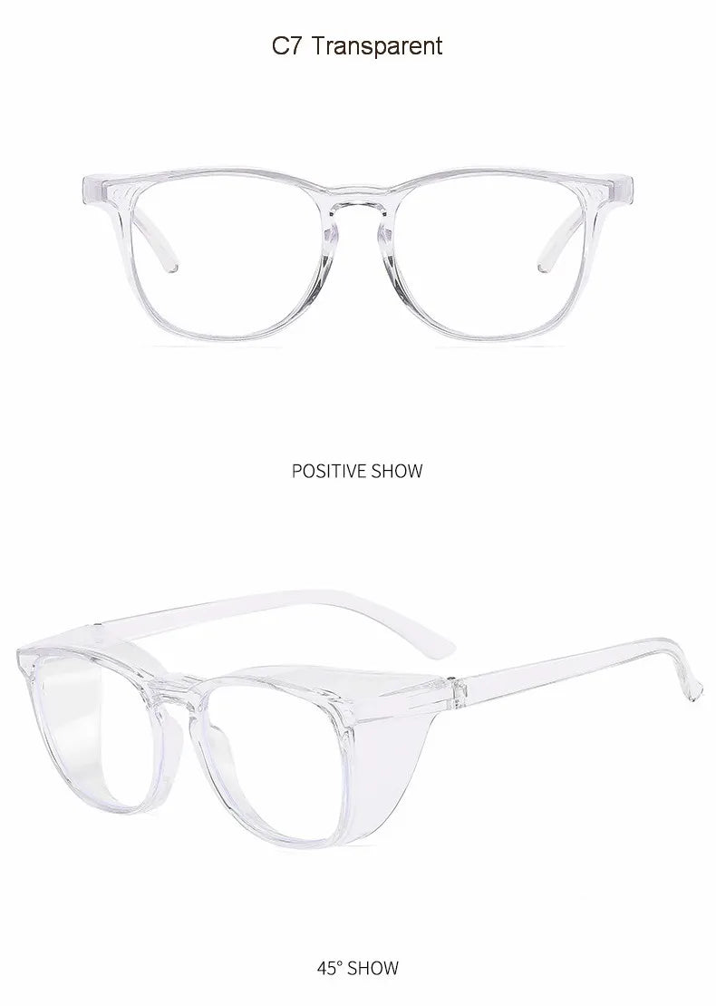 Clear Safety Glasses Women Square Anti Fog Blue Light Blocking Glasses Scratch Resistant Work Glass For Men & Nurse