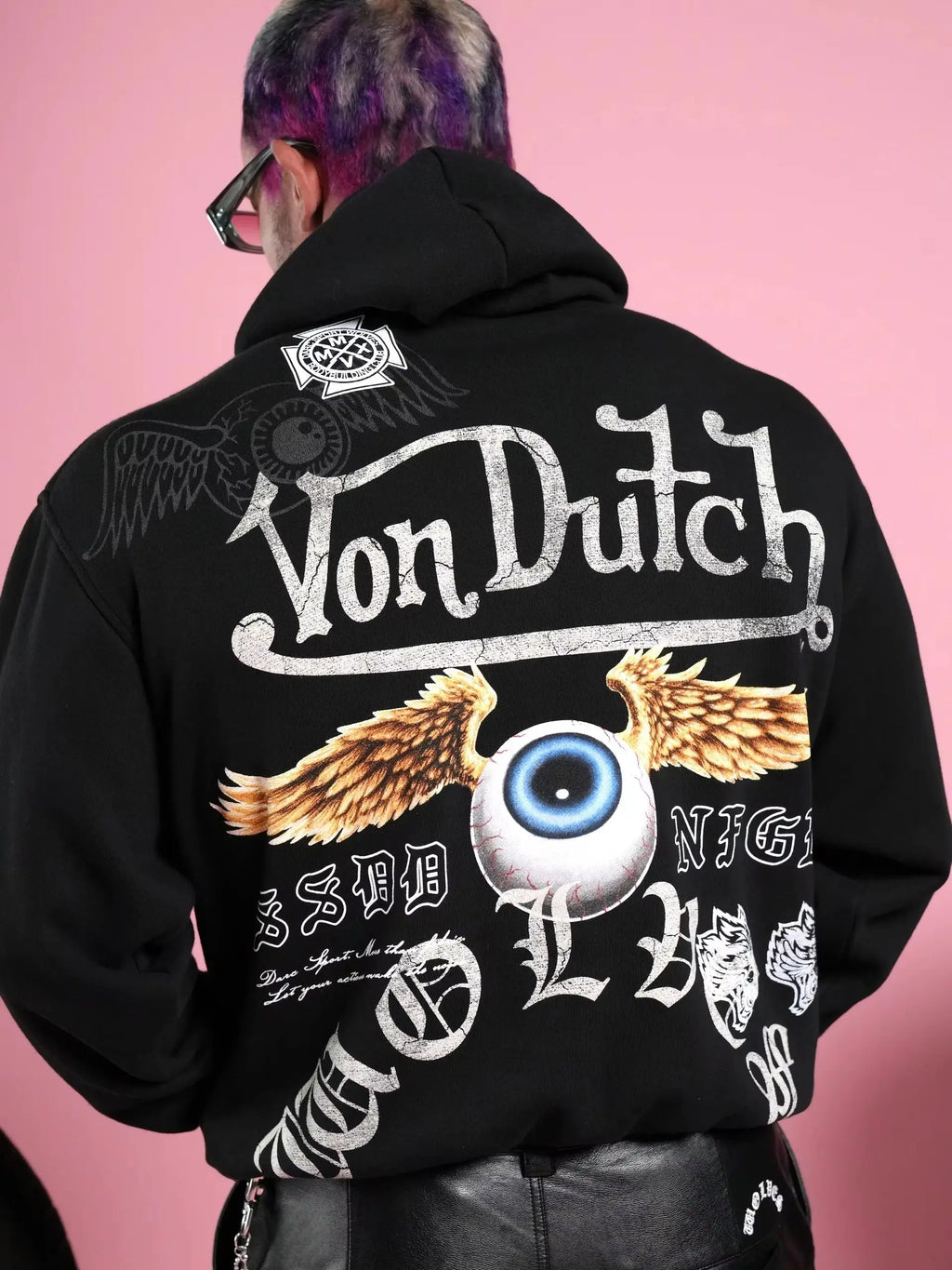 NEW Men Oversized Hoodies Eye Wings Wolves Print Vintage Heavyweight Pullover Streetwear Gothic Loose Hip Hop Hooded Sweatshirts