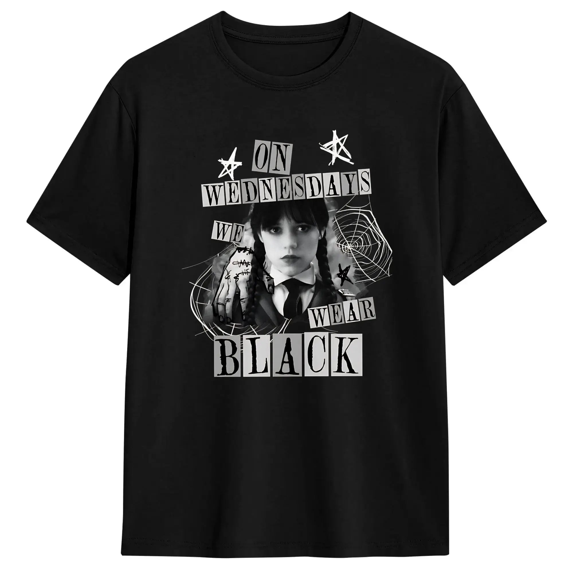 Men's On Wednesday We Wear Black T Shirts  Cotton Tops Fun Short Sleeve O Neck Tees Gift Idea T-Shirt
