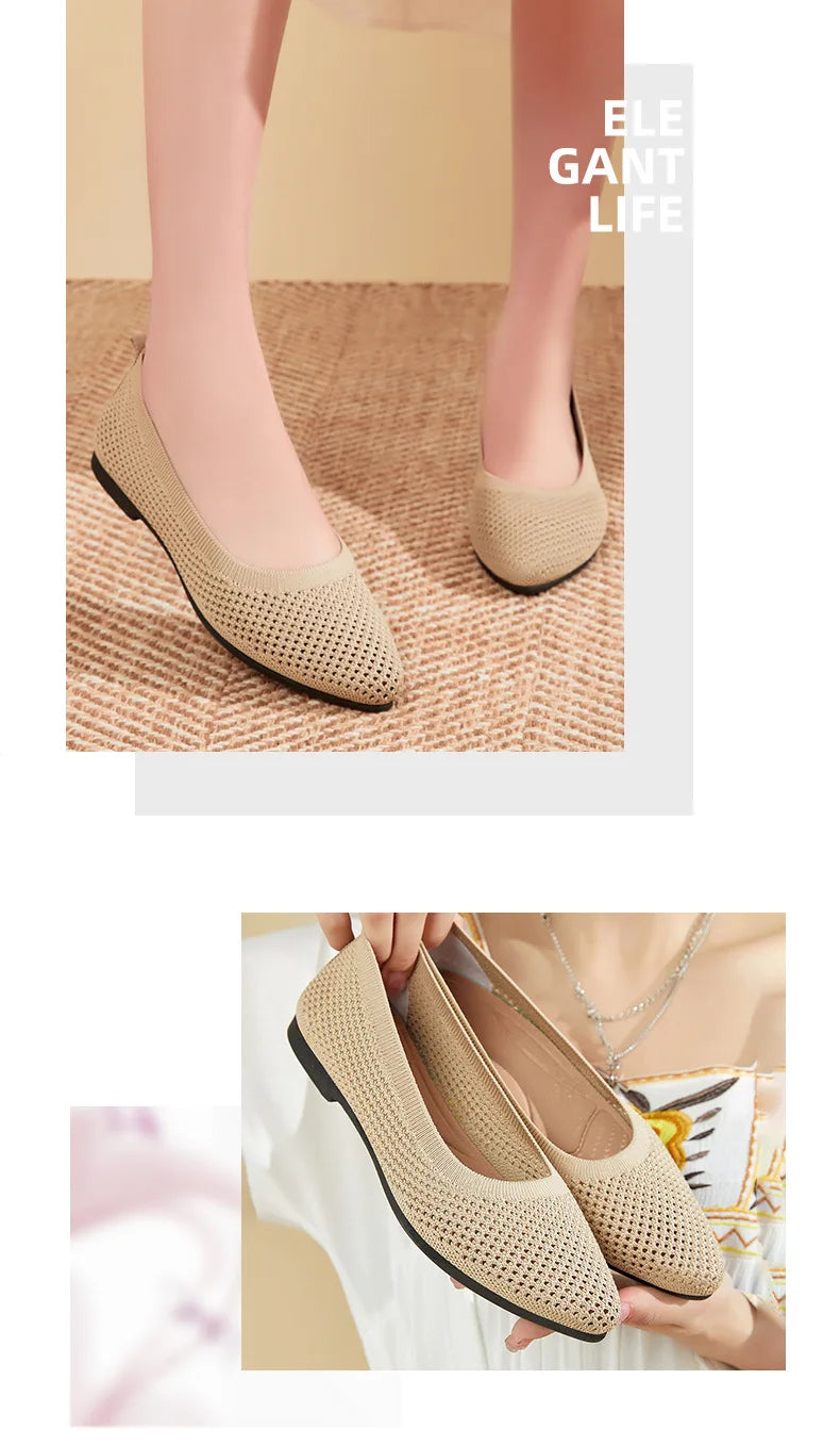 2025 Spring Breathable Mesh Flats Shoes for Women Comfortable Slip on Casual Shoes Woman Lightweight Soft Bottom Loafers