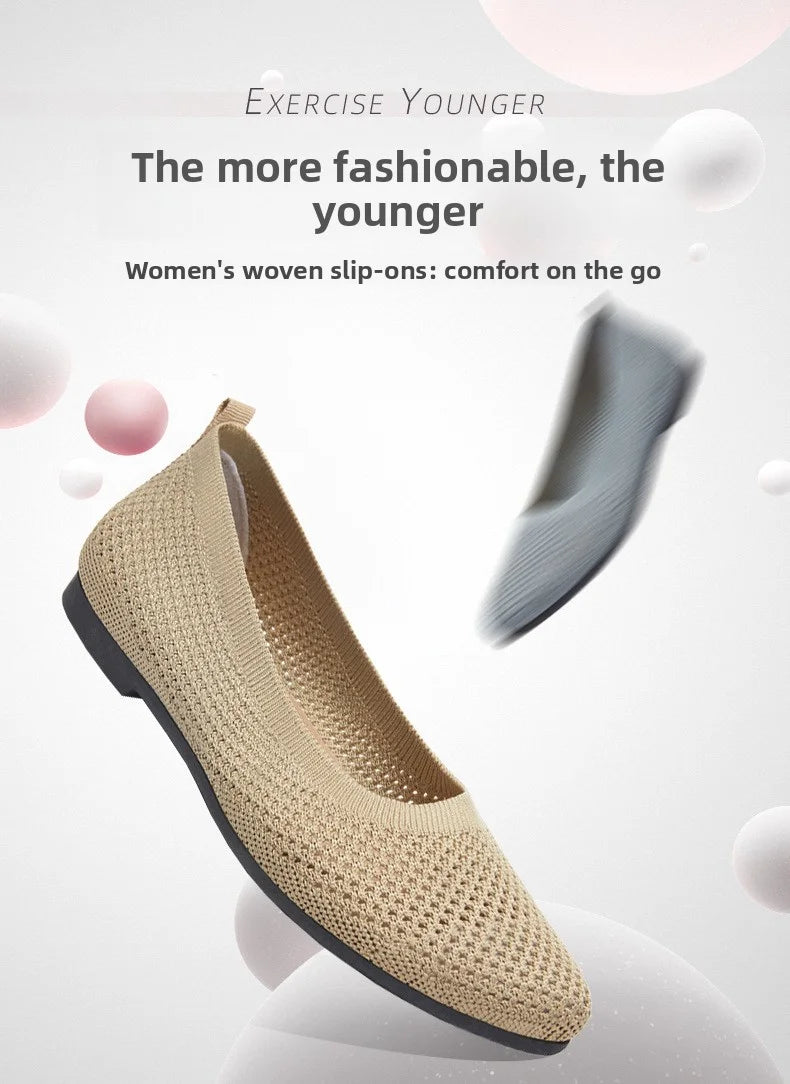 2025 Spring Breathable Mesh Flats Shoes for Women Comfortable Slip on Casual Shoes Woman Lightweight Soft Bottom Loafers