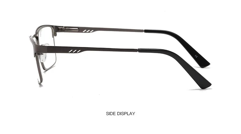 Men Square Metal Large Frame Reading Spring Leg Elderly Presbyopia Glasses Blue Light Blocking Eye Protection Eyeglasses