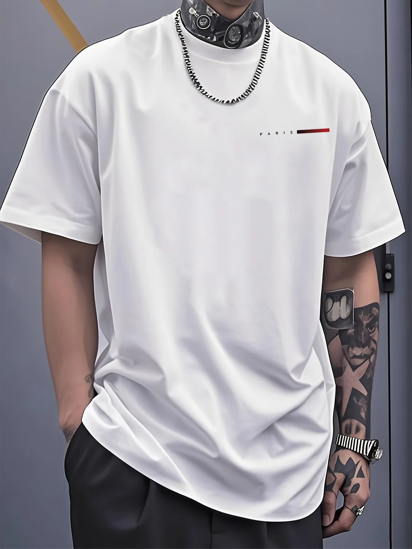 T Shirts for Man Summer Pure Round Neck Men'S Short Sleeve T-Shirt Street Trendy Base Layer
