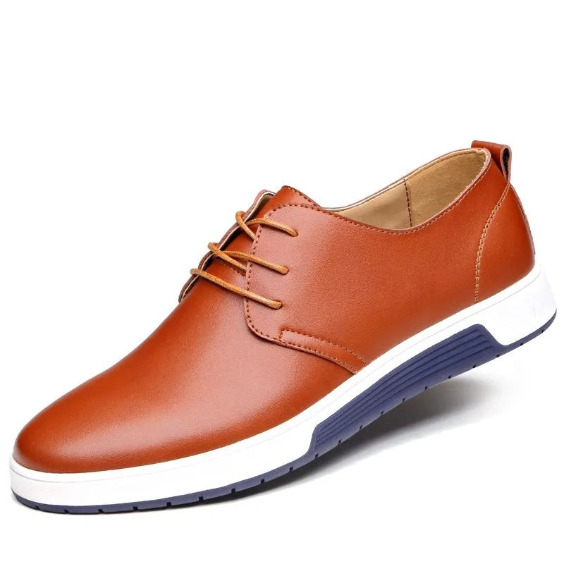 Fashion Men Casual Shoes Mesh Breathable Flat Shoes Male 2025 New Lace-Up Classic Business Leather Shoes designer Men Dress Shoe