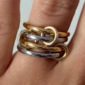 Stainless Steel Stack Rings Kit For Women Simple Four-pieces Link Chain Spinelli Ring Designer T Show Cocktail Party Jewelry