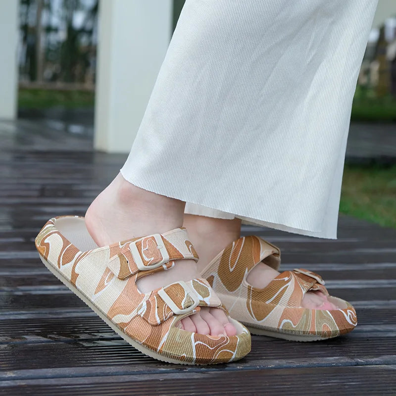 Cushion Sandals Women Men Cloud Soft Sole Slides Platform Slippers Leopard Print Outdoor Non-slip Home Ciabatte Uomo Flip Flop