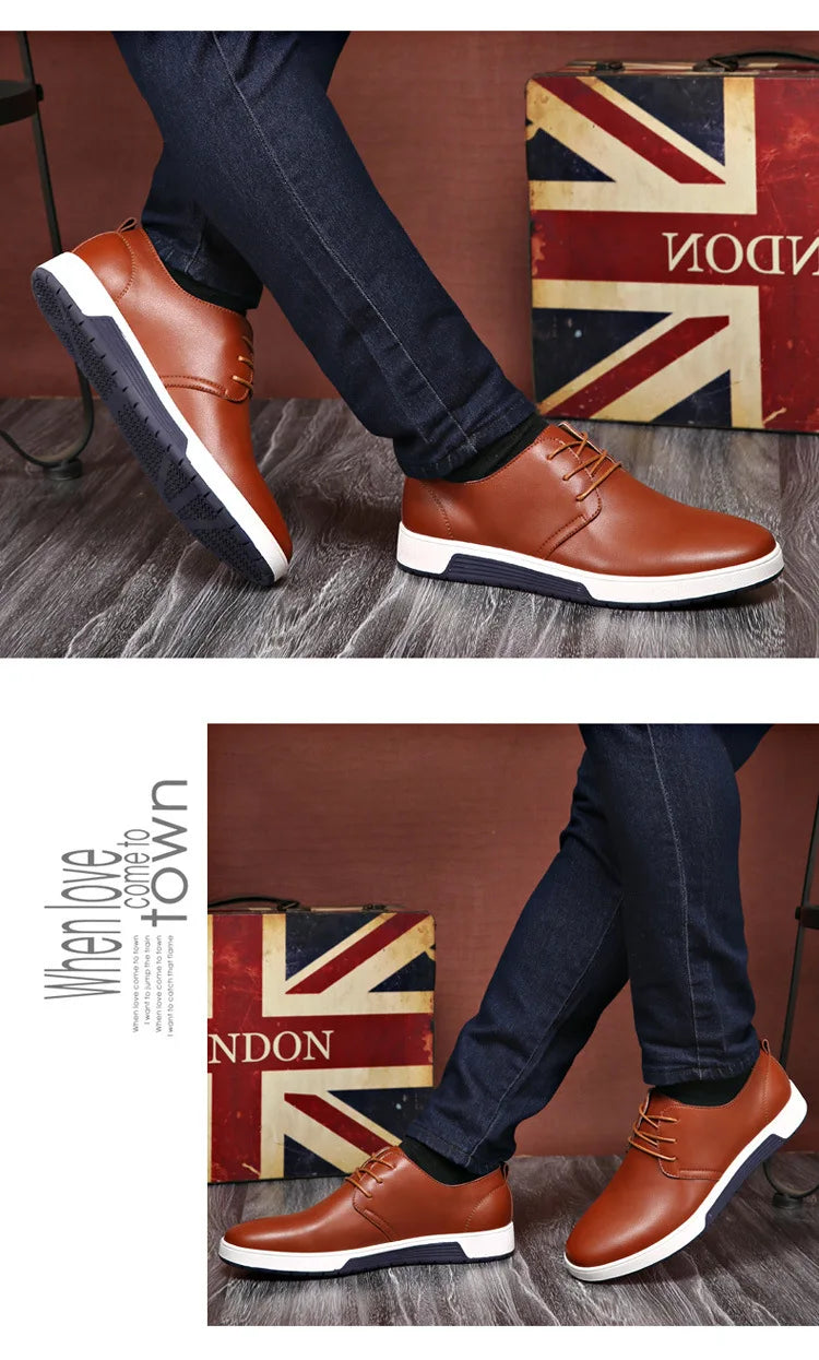 Fashion Men Casual Shoes Mesh Breathable Flat Shoes Male 2025 New Lace-Up Classic Business Leather Shoes designer Men Dress Shoe