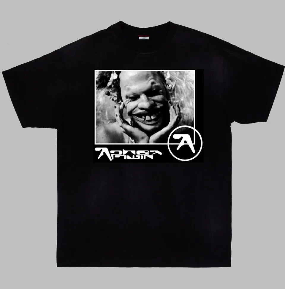Portrait Abstract Art  Aphex Twin Electronic Music T-Shirt 100% Cotton Graphic Tee Men Women Summer Streetwear Top