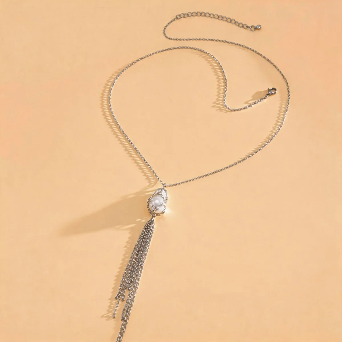 DOO MEI Baroque Pearl Pendnat Necklaces Multi-layer Long Chains Necklace Minimalist Imitation Pearl Tassel Necklace Punk Jewelry