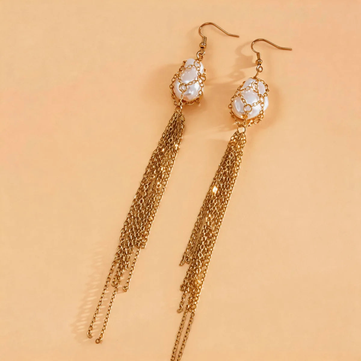 DOO MEI Baroque Pearl Pendnat Necklaces Multi-layer Long Chains Necklace Minimalist Imitation Pearl Tassel Necklace Punk Jewelry