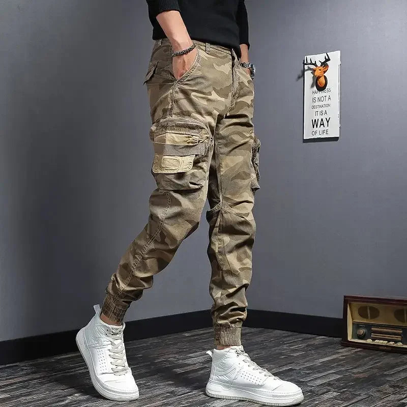 Male Trousers New In Camo Casual Men's Cargo Pants Camouflage Cotton Fashion Cheap High Quality Luxury Aesthetic Baggy Emo Long
