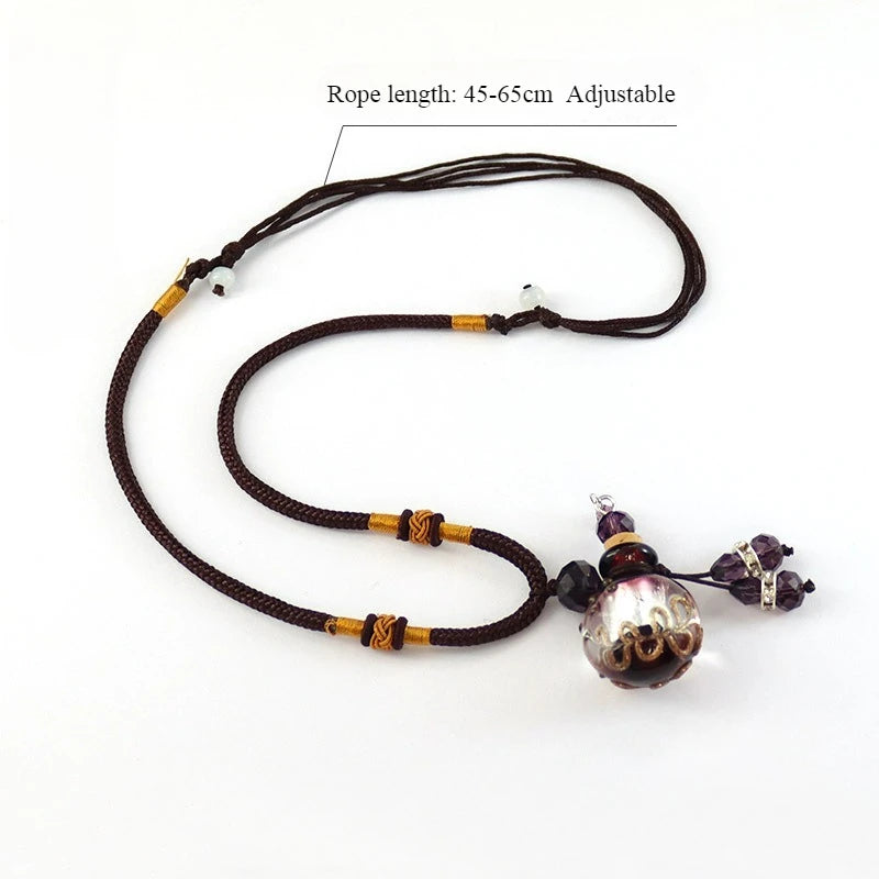 Baroque Aromatherapy Essential Oil Bottle Geometric Pendants Glazed Women Fashion Fried Dough Twists Chain Necklace Jewelry