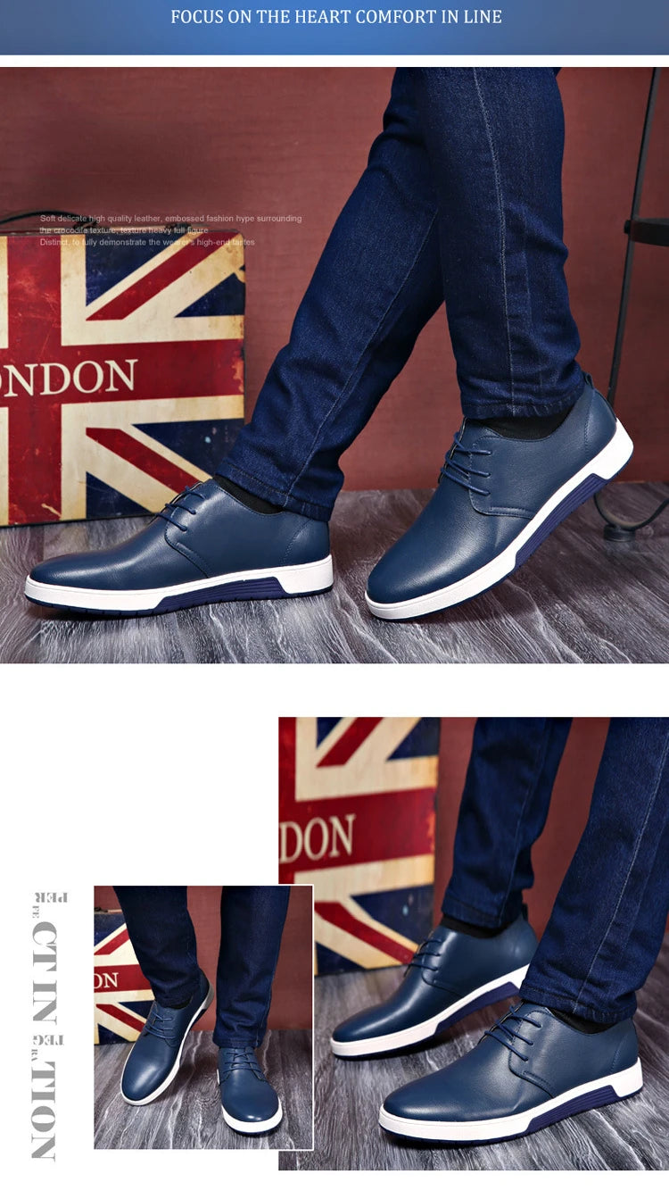 Fashion Men Casual Shoes Mesh Breathable Flat Shoes Male 2025 New Lace-Up Classic Business Leather Shoes designer Men Dress Shoe