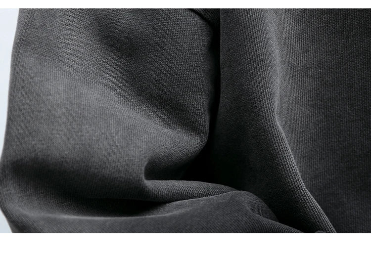 Mens Heavyweight Cotton Hoodie Oversized Streetwear Spring Autumn Garment Dyed Washed Ombre Pullover High Quality Sweatshirt