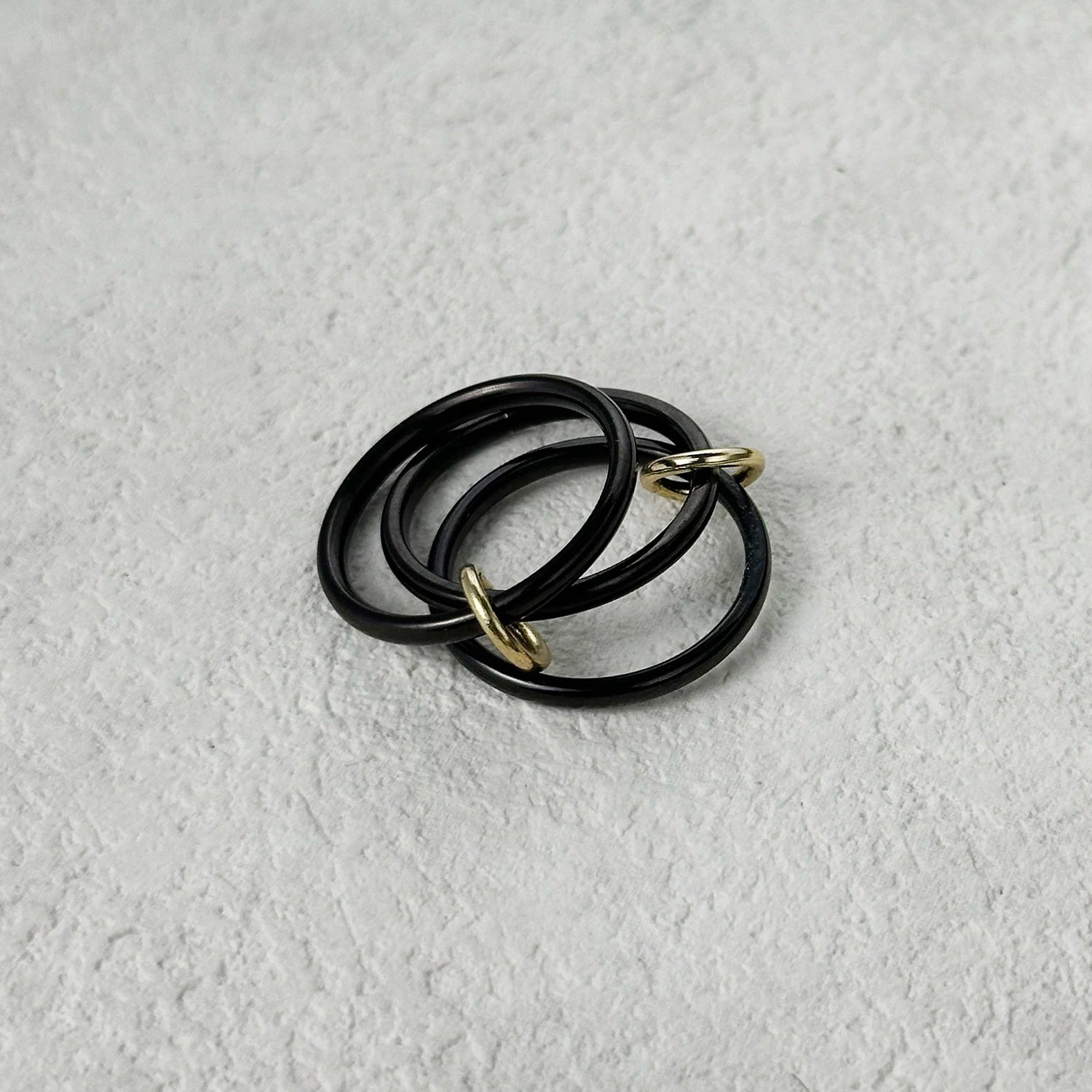 INS 3pcs Multi Layers Rings Stack Set Black Gold Double Color Stainless Steel Stacking Ring Simple For Women Trendy Jewelry Gift