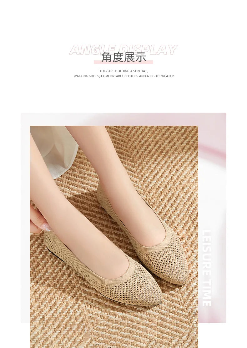 2025 Spring Breathable Mesh Flats Shoes for Women Comfortable Slip on Casual Shoes Woman Lightweight Soft Bottom Loafers