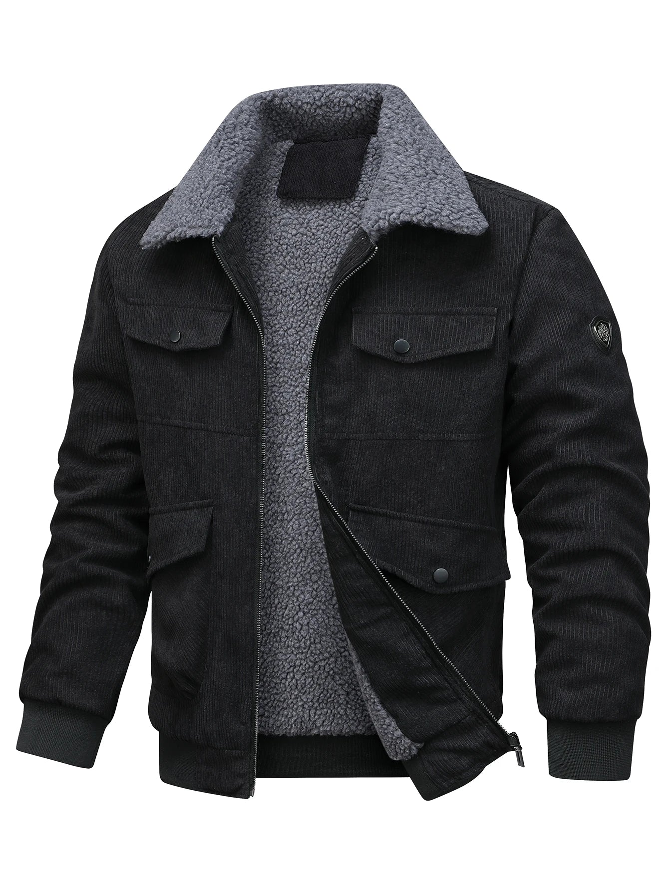 Men's Corduroy Jacket, Durable and Wear-Resistant, Versatile and Easy to Match, Suitable for Light Casual Wear in the Workplace, Light Outdoor Activities, Layering in Autumn and Winter, Warm-Up for Sports, Casual Outings, and