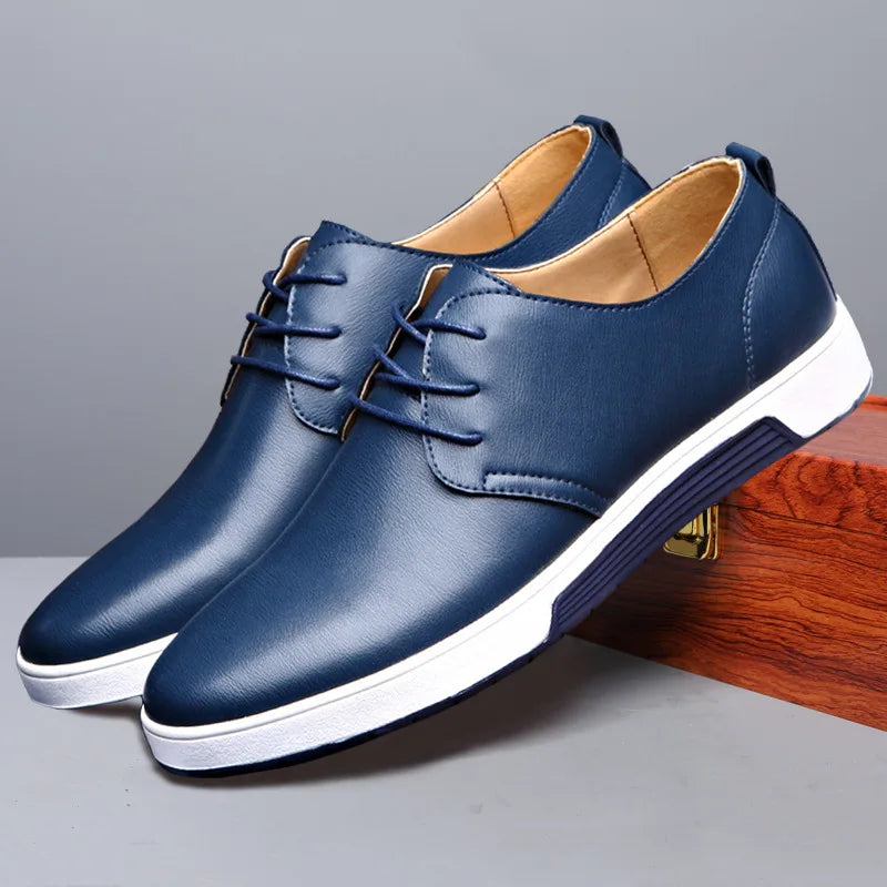 Fashion Men Casual Shoes Mesh Breathable Flat Shoes Male 2025 New Lace-Up Classic Business Leather Shoes designer Men Dress Shoe