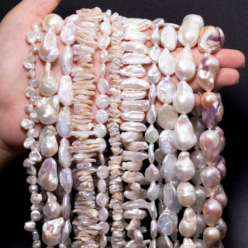 Baroque Style Irregular Shape Natural Light Color Freshwater Pearl Beads for DIY Jewelry Earring Necklace Pendant Waist Chain