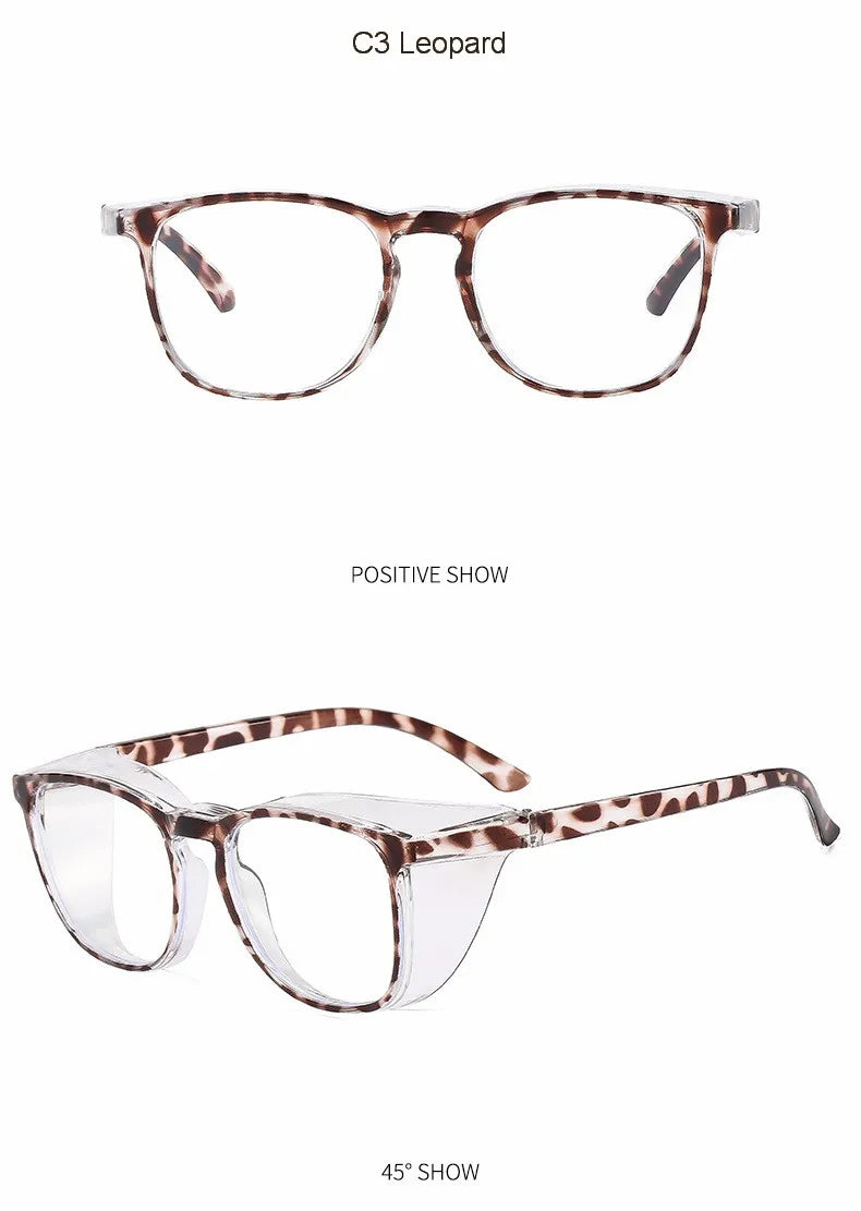 Clear Safety Glasses Women Square Anti Fog Blue Light Blocking Glasses Scratch Resistant Work Glass For Men & Nurse