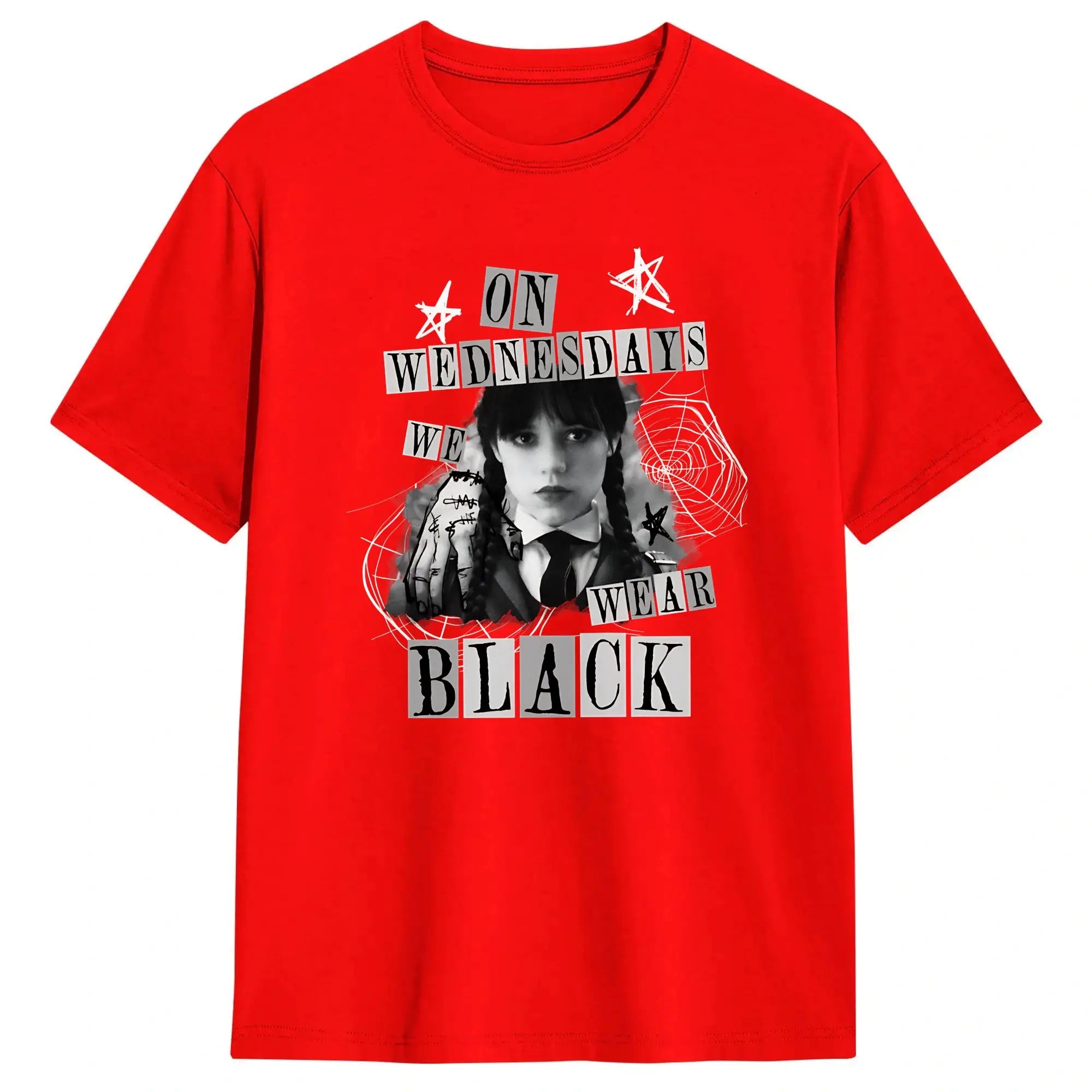 Men's On Wednesday We Wear Black T Shirts  Cotton Tops Fun Short Sleeve O Neck Tees Gift Idea T-Shirt