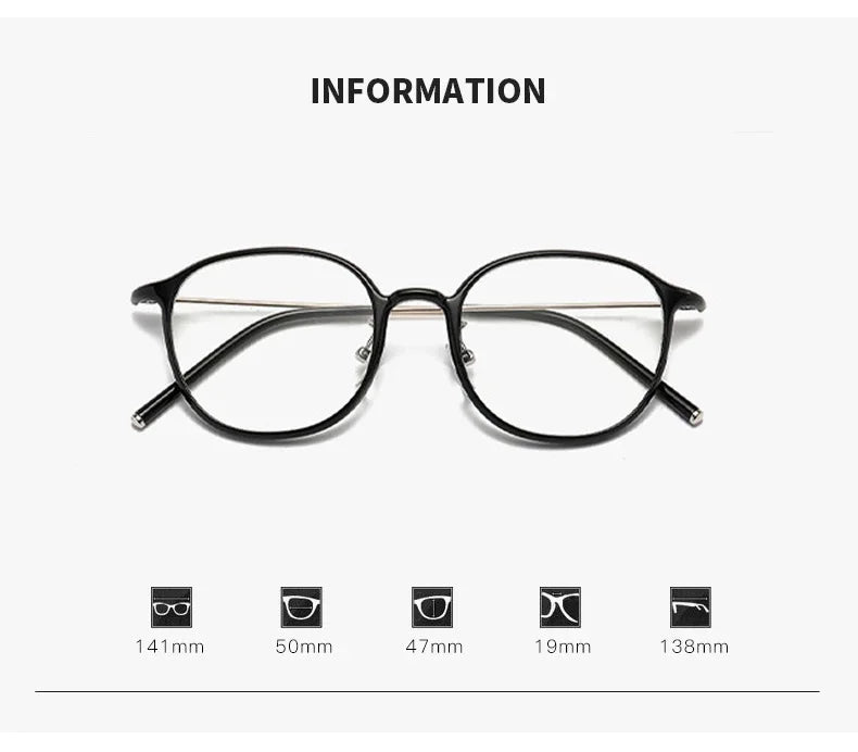 Reading glasseAnti Blue Light Round Frame Presbyopia Glasses Retro Circular Reading Glasses Ultra Light Unisex Far Sight Glasses