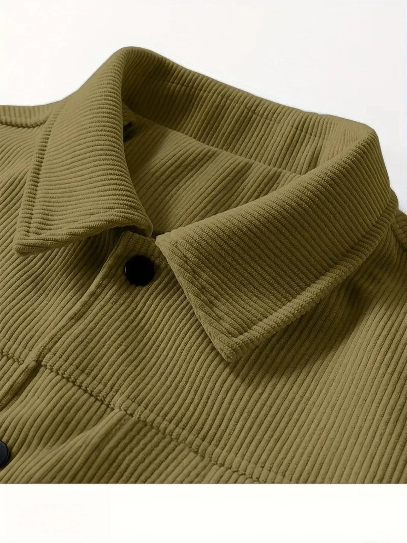 Men's Corduroy Trucker Jacket, Turn Down Collar Button Down Chest Pocket Casual Vintage Streetwear Coat