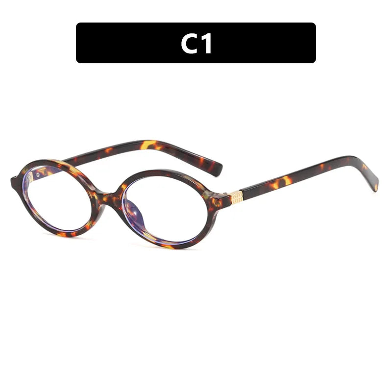Glasses Frame Nerd Oval Student Anti-Blue Light Small Frame Myopia Prescription Glasses Photochromic Glasses